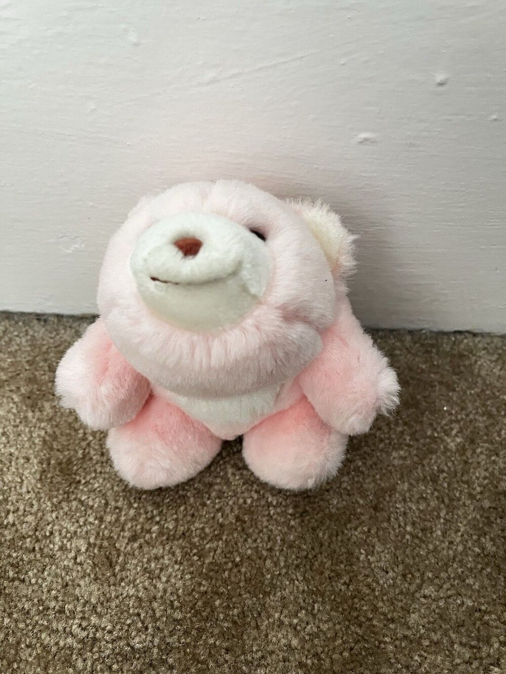 Vintage 1980 GUND Snuffles Bear Pink Plush mini Stuffed Toy